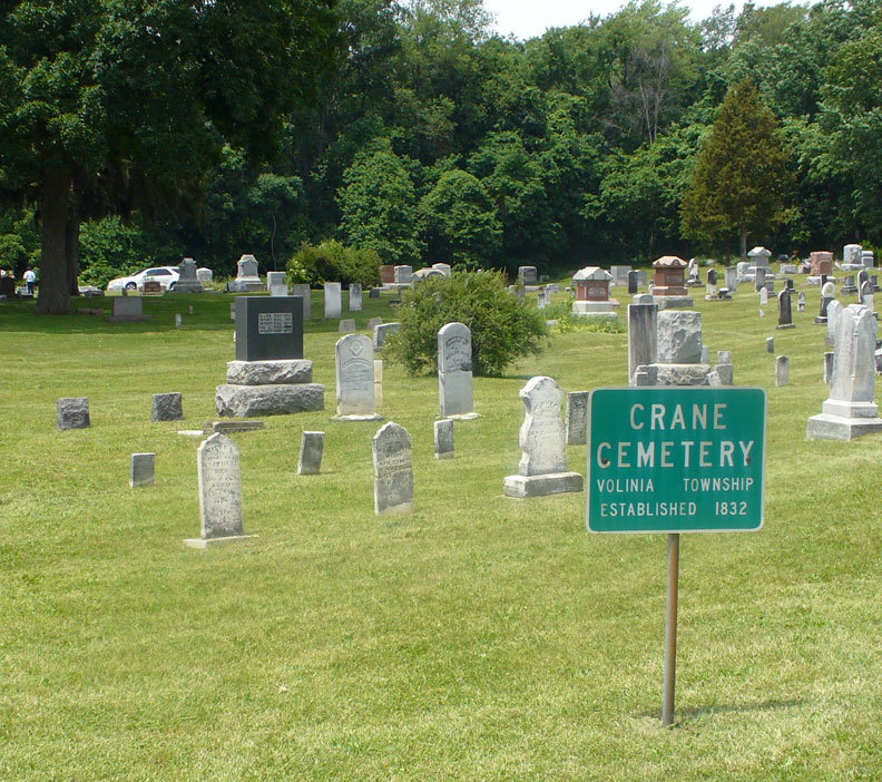 Crane Cemetery Volinia Township, established 1832